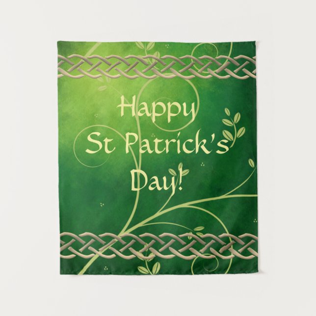 Tapiz Nudos y hojas verdes celtas (Anverso)