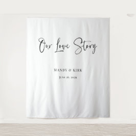 Tapiz nuestra historia de amor Fondo para Boda