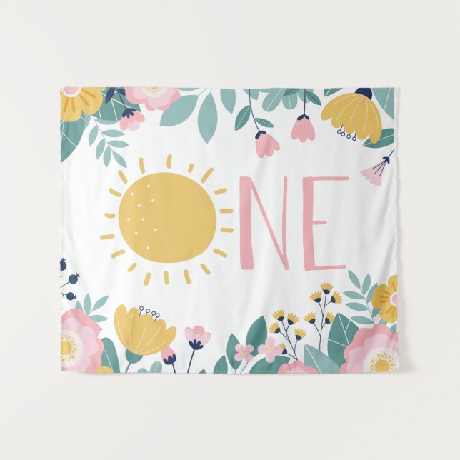 Tapiz Nuestra Pequeña Sunshine Boho Floral UNO (Anverso (horizontal))