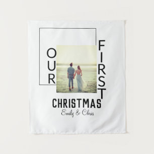 Tapiz Nuestra primera Navidad añadir nombre de la pareja