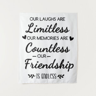 Tapiz Nuestra risa es ilimitada Cita de amistad