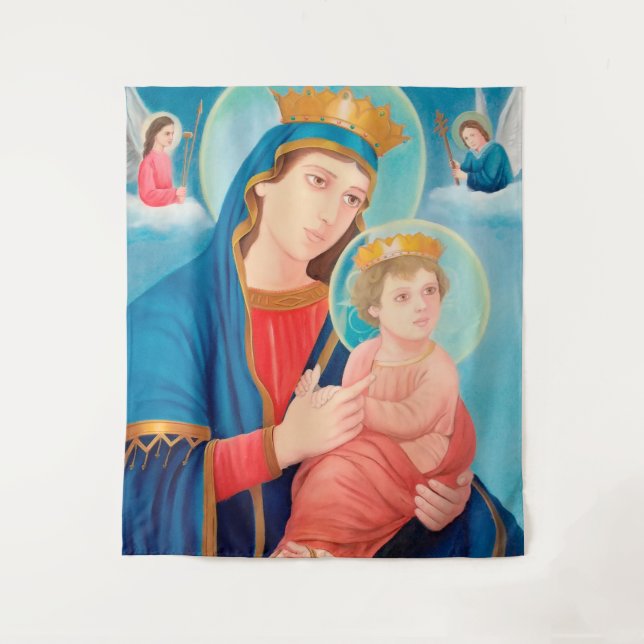 Tapiz Nuestra Señora de la Perpetua Ayuda Católica (Anverso)