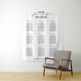 Tapiz Nuestra tabla de asientos Boda de personas favorit