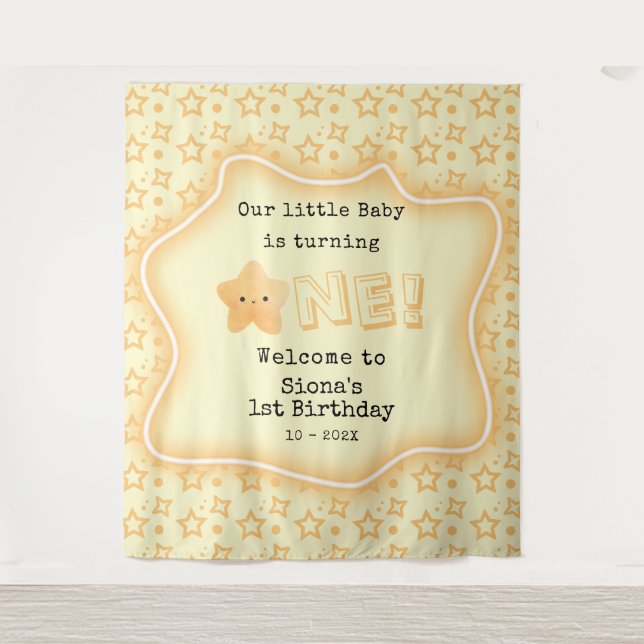 Tapiz Nuestro bebé cumple un lindo cumpleaños (Anverso)