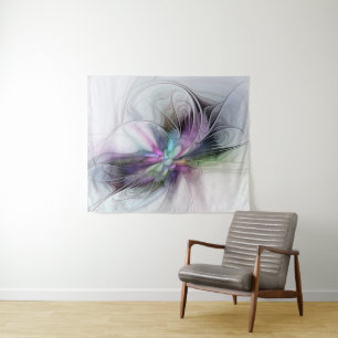 Tapiz Nueva vida, arte fantástico abstracto fractal colo