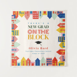 Tapiz Nuevo Grado En La Graduación De Niños En Bloque