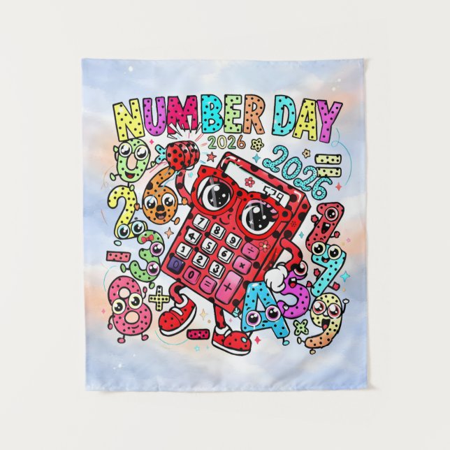 Tapiz Number Day 2026 Colourful Maths Banner for Schools (Anverso)