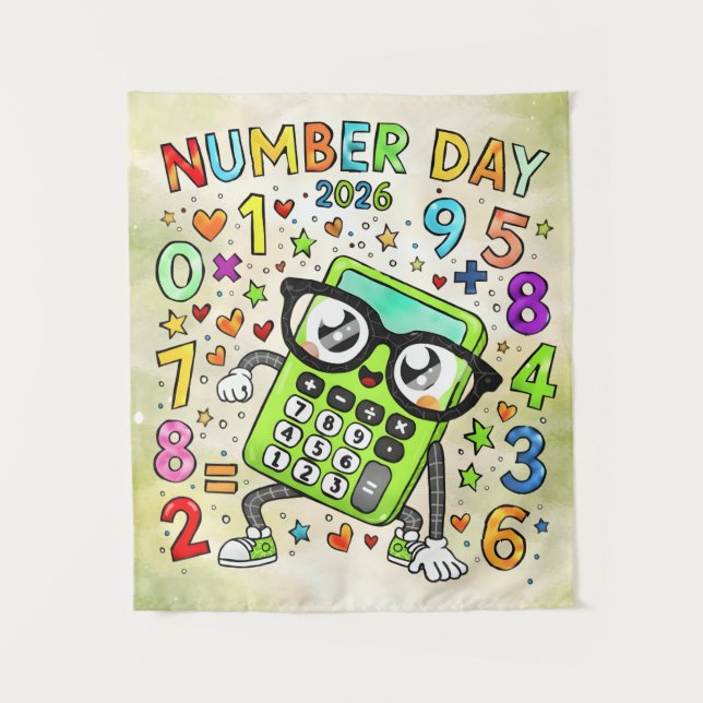 Tapiz Number Day 2026 Cute Maths Calculator Poster (Anverso)