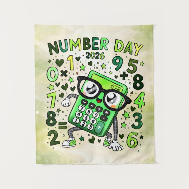Tapiz Number Day 2026 Cute Maths Calculator Poster (Anverso)