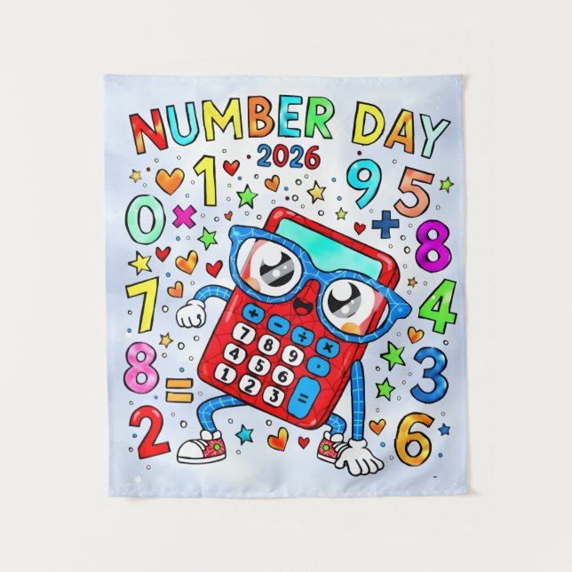 Tapiz Number Day 2026 Cute Maths Calculator Poster (Anverso)