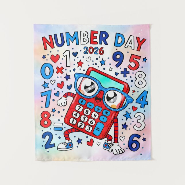 Tapiz Number Day 2026 Cute Maths Calculator Poster (Anverso)