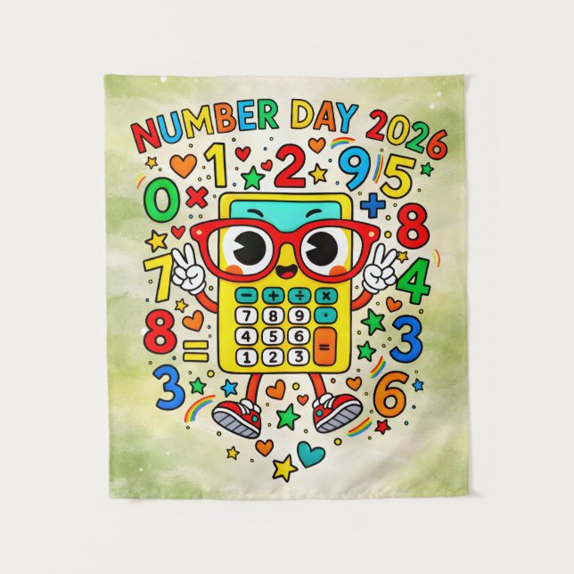 Tapiz Number Day 2026 Cute Maths Poster for Kids (Anverso)