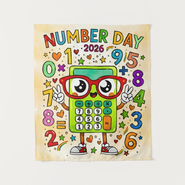 Tapiz Number Day 2026 Cute Maths Poster for Kids (Anverso)