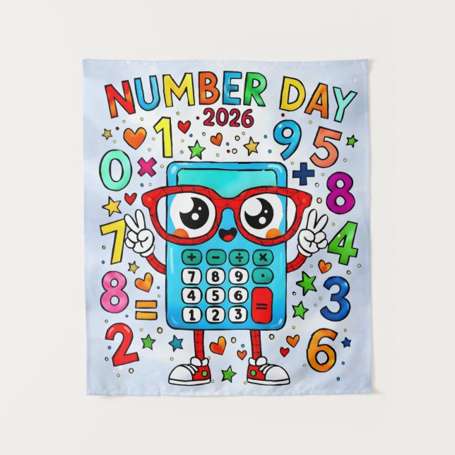 Tapiz Number Day 2026 Cute Maths Poster for Kids (Anverso)