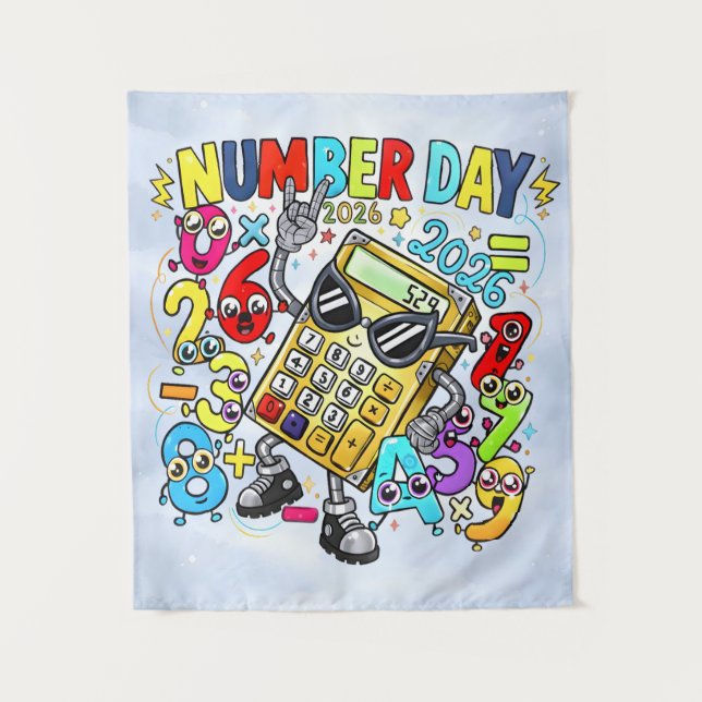 Tapiz Number Day 2026 Maths Rockstar Banner for Schools (Anverso)