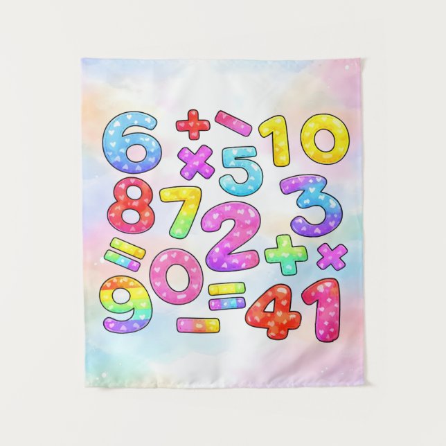 Tapiz Number Day Colorful Math Numbers Design (Anverso)