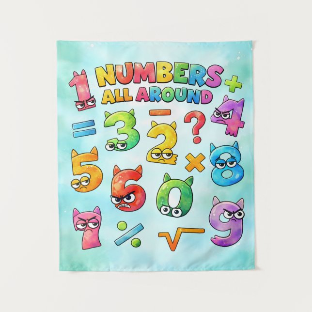 Tapiz Number Day Numbers All Around Maths Banner for Sch (Anverso)