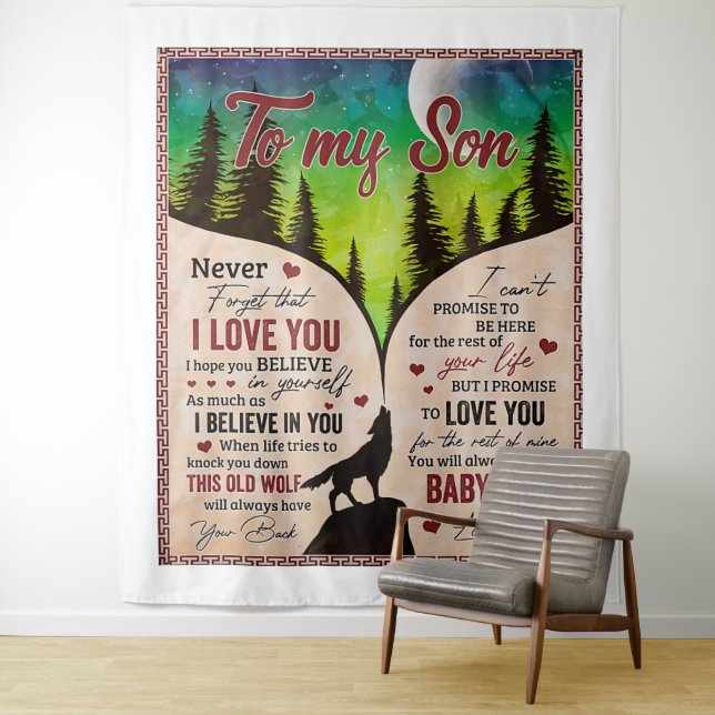 Tapiz Nunca Olvides Que Te Amo... Wolf Dad To Son (In situ)