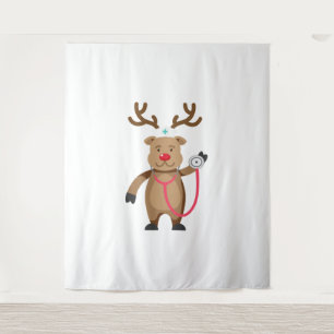 Tapiz NURSE REINDEER Funny Cute Navidades Artwork Nursin