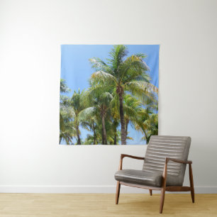 Tapiz Oasis de palmeras soleadas #1 #tropical #wall #art
