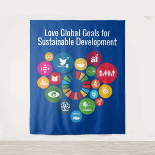 Tapiz Objetivos Globales de Amor para el Desarrollo Sost