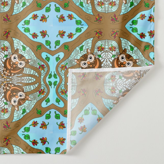 Tapiz Obra de arte de la lechuza de mano Mandala (Detalle)