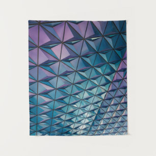 Tapiz Obra de arte verde azulada y rosa