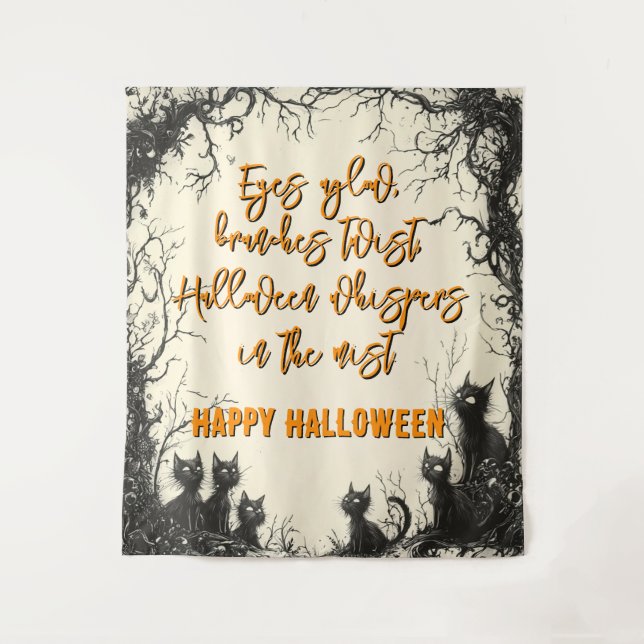 Tapiz Observadores de Halloween: Debajo de los remolinos (Anverso)