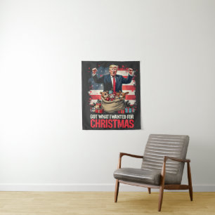 Tapiz Obtuve lo que quería para Navidad Trump Santa 