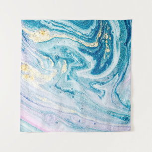 Tapiz Ocean Art: Marble Agate Swirls.