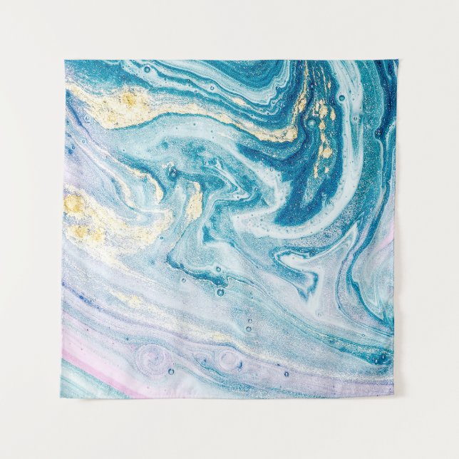 Tapiz Ocean Art: Marble Agate Swirls. (Anverso)