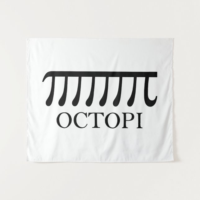 Tapiz Octopi - Graciosa Matemática del pulpo Pi (Anverso (horizontal))