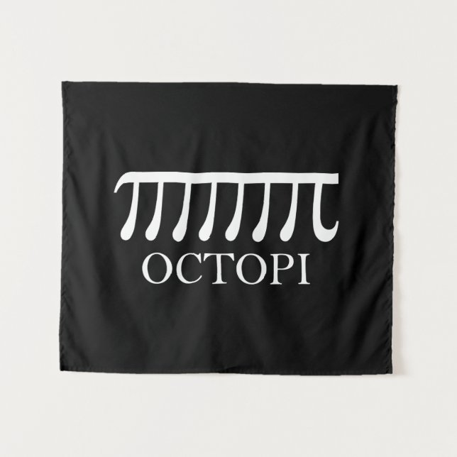 Tapiz Octopi - Graciosa Matemática del pulpo Pi (Anverso (horizontal))