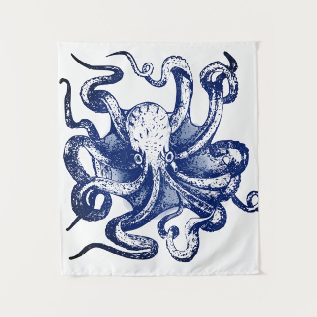 Tapiz Octopus azul (Anverso)