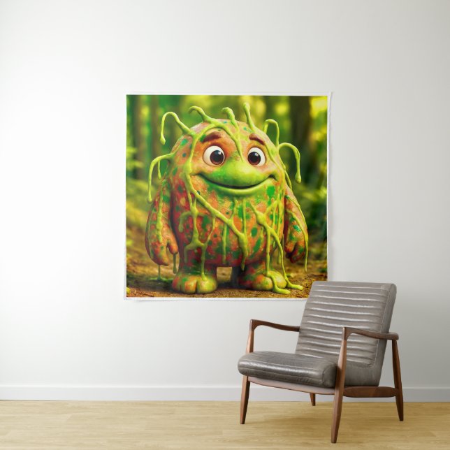 Tapiz OddFriends - Poster del Monstruo Verde de Gooey (In situ)