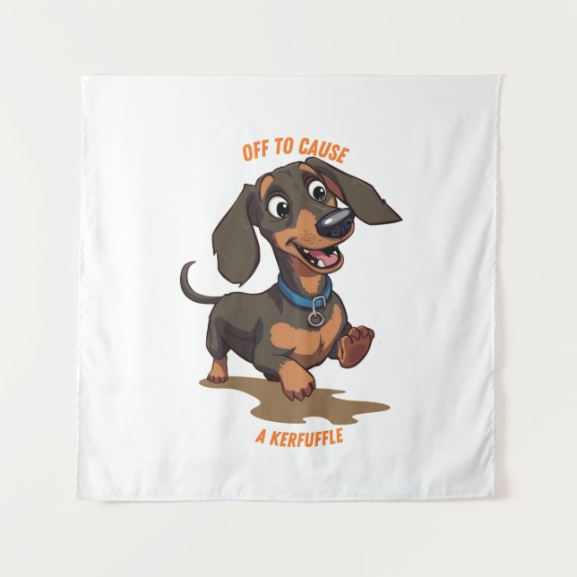 Tapiz Off to Cause A Kerfuffle Dachshund (Anverso)