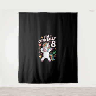 Tapiz Oficialmente soy 8 Chica de Unicornio Dabbing