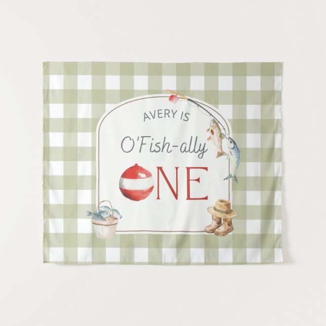 Tapiz Ofishally One Birthday Personalized Banner  (Anverso (horizontal))