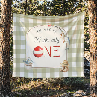Tapiz Ofishally One Birthday Personalized Banner 