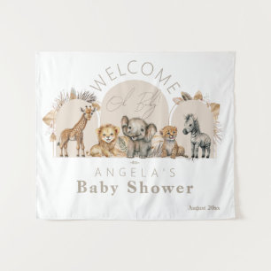 Tapiz Oh Baby Safari Animals Bienvenida del Boho Baby Sh