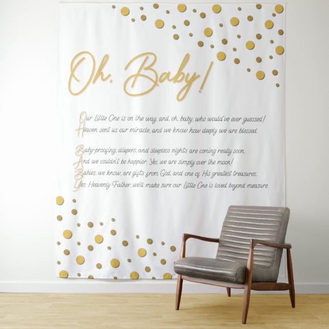 Tapiz ¡Oh, nena! Baby Shower Backdrop-XL (In situ)