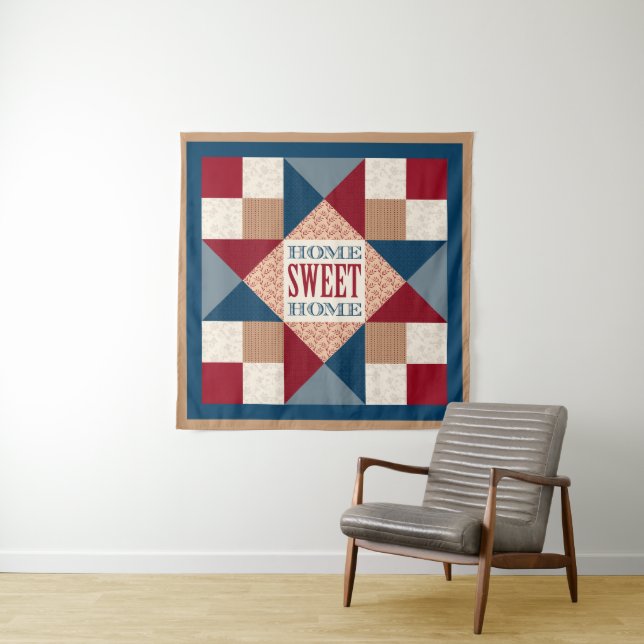 Tapiz Ohio Star Quilt Block - Hogar dulce (In situ)
