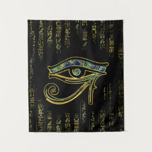 Tapiz Ojo egipcio de Horus en hieroglyphics y mármol
