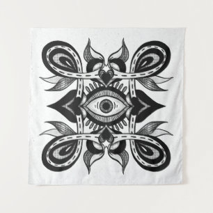 Tapiz Ojo Ornamental - Extraño Estilo Tatuaje Botánico