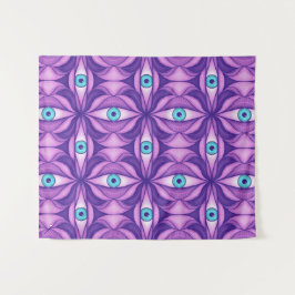 Tapiz Ojos Azules en Follaje Púrpura Oscuro Arte Botánic