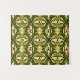 Tapiz Ojos Rosa Y Verdes, Patrón Botánico