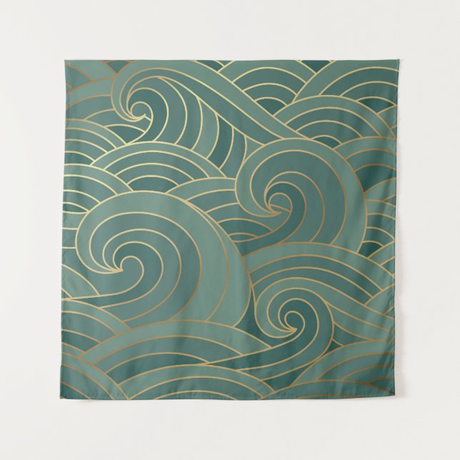 Tapiz Ola de Oro: Lujo tradicional oriental (Anverso)