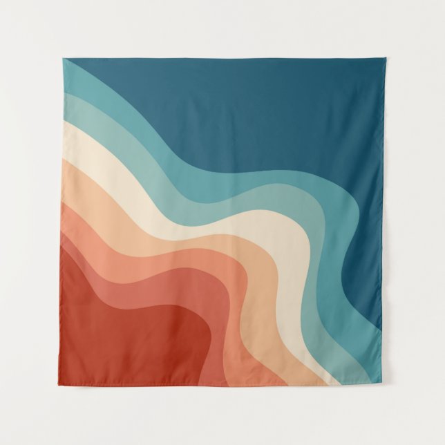 Tapiz Olas de estilo retro (Anverso)