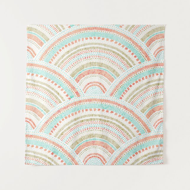 Tapiz Olas de Seigaiha: Patrón de onda de época (Anverso)