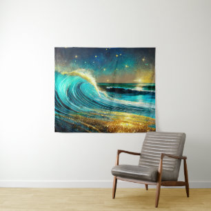 Tapiz Olas Divergentes Brillantes del Océano
